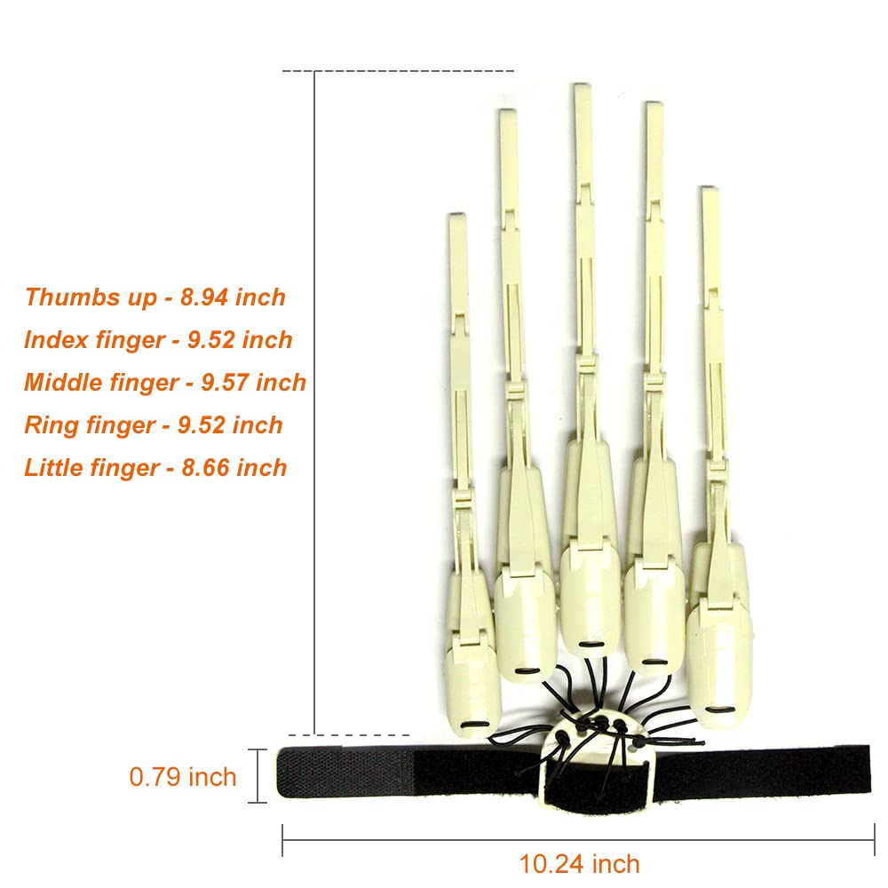 Magoog Halloween Articulated Fingers with Gloves, Articulated Finger Extensions, Scary Skeleton Bone Claw Hand, 3D Printed Novelty Props for Cosplay, Fits Most Fingers Sizes, White