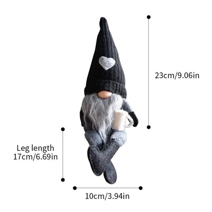 JstDoit 2 Pcs Coffee Gnomes Plush Bar Decor, Handmade Swedish Tomte Gnomes Gifts Farmhouse Scandinavian Figurine Gnome for Home Kitchen Coffee Station Table Shelf Decor