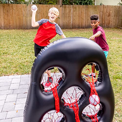 Franklin Sports Kids Football Target Toss Game with 3 Target Holes - 2 7.25" Footballs Included with Pump - 45" Tall