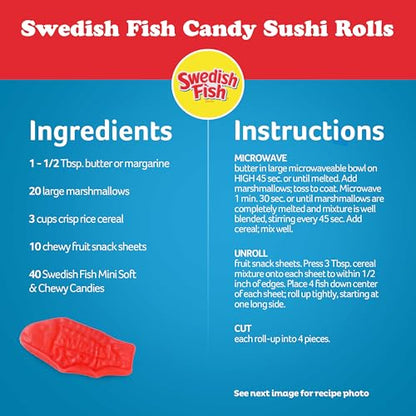 SWEDISH FISH Mini Soft & Chewy Candy, Bulk Candy, 24 - 2 oz Bags