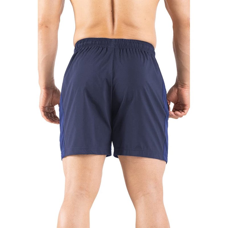 Gaglg Men's 5" Running Shorts 2 Pack Quick Dry Athletic Workout Gym Shorts with Zipper Pockets Navy/Green,Medium