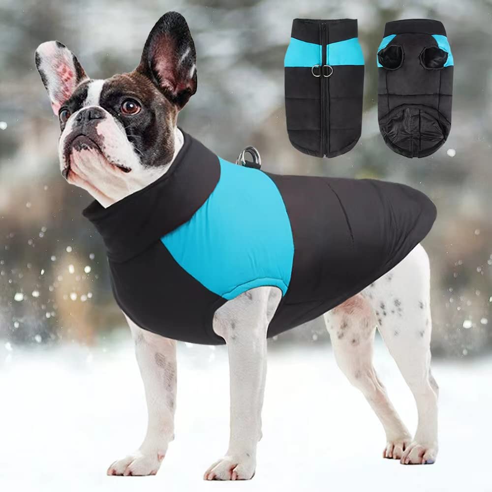 FEimaX Dog Coat Waterproof Winter Warm Jacket Puppy Vest Outdoor Pet Windproof Apparel Dog Clothes for Cold Weather, Soft Padded Harness with D-ring for Small Medium Large Dogs
