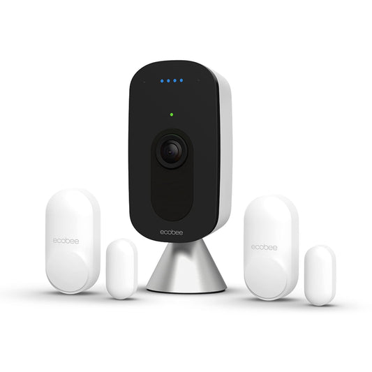 ecobee SmartCamera Smart Security Bundle with ecobee Smart Camera Indoor WiFi Security Camera and 2 Pack SmartSensor for Doors & Windows - Wifi Contact Sensor for Home Security, Energy Savings - Compatible with Smart Thermostats