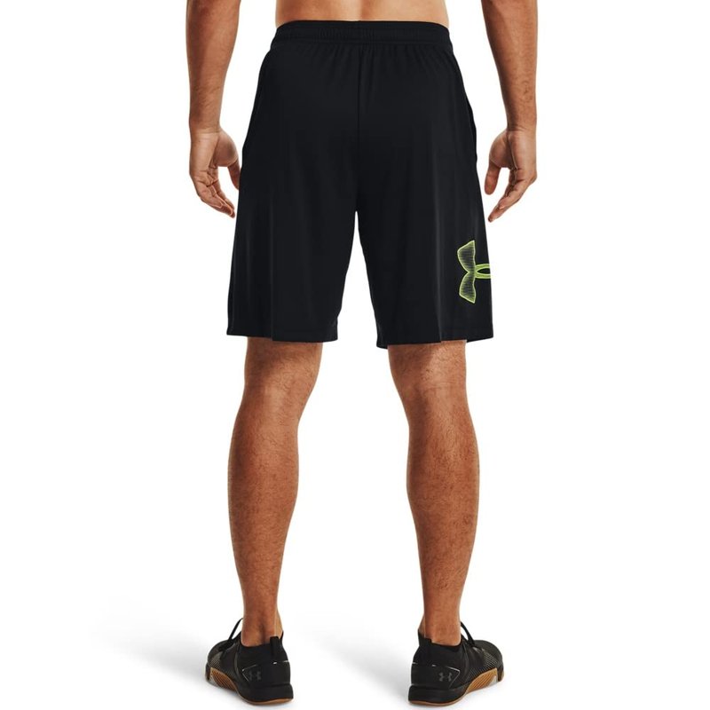 Under Armour Men's Tech Graphic 10" Shorts, Black (008)/High-Vis Yellow, Medium