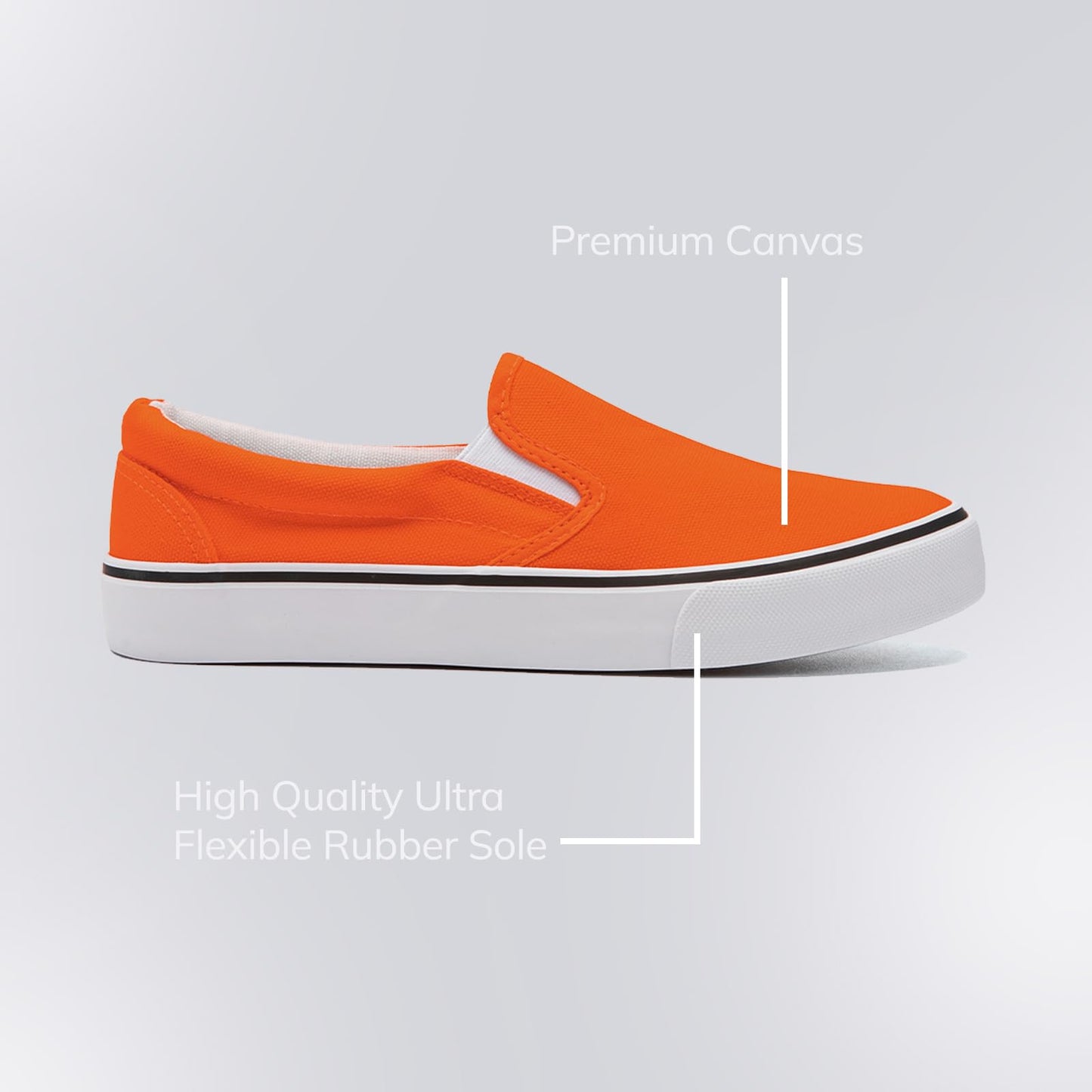 Low-Top Slip Ons Women's Fashion Sneakers Casual Canvas Sneakers for Women Comfortable Flats Breathable Padded Insole Slip on Sneakers Women Low Slip on Shoes (Orange, Numeric_12)