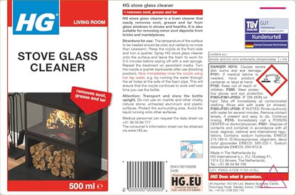 HG Stove Glass Cleaner Spray – Effective Fireplace, Oven & Hearth Cleaner for Soot, Tar & Grease – 500ml