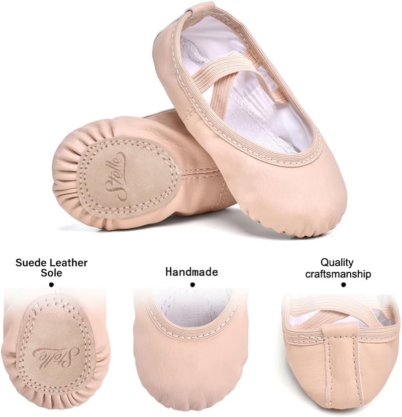 Ballet Shoes for Girls - Soft Leather Toddler & Kids Dance Slippers | Comfortable Fit & Stylish Design