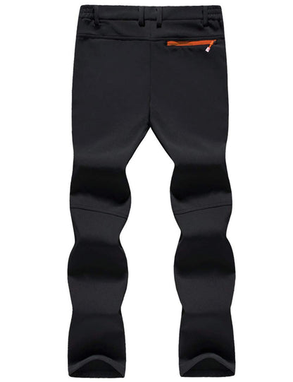TACVASEN Winter Trousers - Men's Softshell Waterproof Thermal Fleece Hiking Pants, Thick - Black, 34