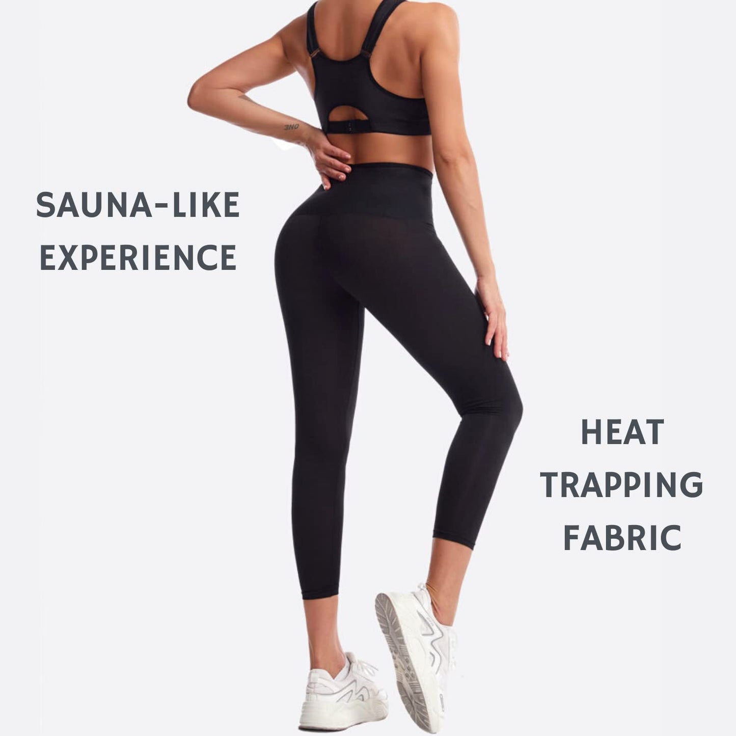 Nano Hertz Sauna Sweat Suit Shapewear Pants Leggings Pockets Waist Trainer Body Shaper Sweatsuit Fitness Gym Women Girls