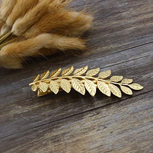 Gold Toga Party Greek Goddess Costume Gold Leaves Hair Barrettes (Halloween Gold Leaf Hair Clips)