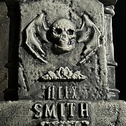 Haunted Hill Farm 4.2-Ft Animated Spectre on Tomb, Halloween Accessory, Scary Horror Movie Party Decoration, Creepy Ghost Prop, Spooky Occult Indoor Décor with Touch-Activated Lights & Sound