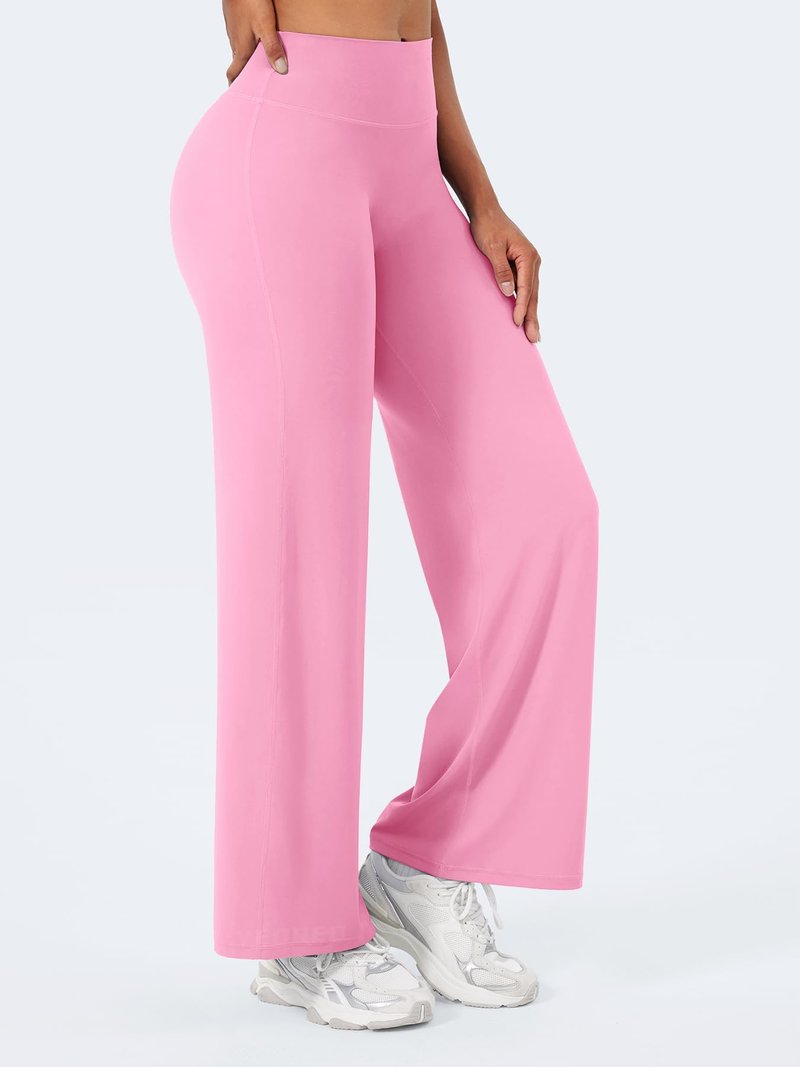 YEOREO Workout Leggings Womens No Front Seam Straight Leggings 29" High Waist Buttery Eddiy Gym Yoga Pants Bubblegum Pink XS