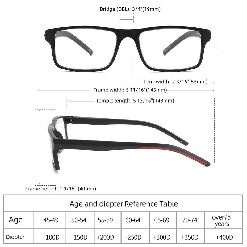 JAWSOCK 4 Pack Reading Glasses Blue Light Blocking for Men Women,Rectangular Frame Computer Readers with Spring Hinge,Reading Glasses for Men Women，Anti Eyestrain/UV Ray Eyeglasses (2.5x)