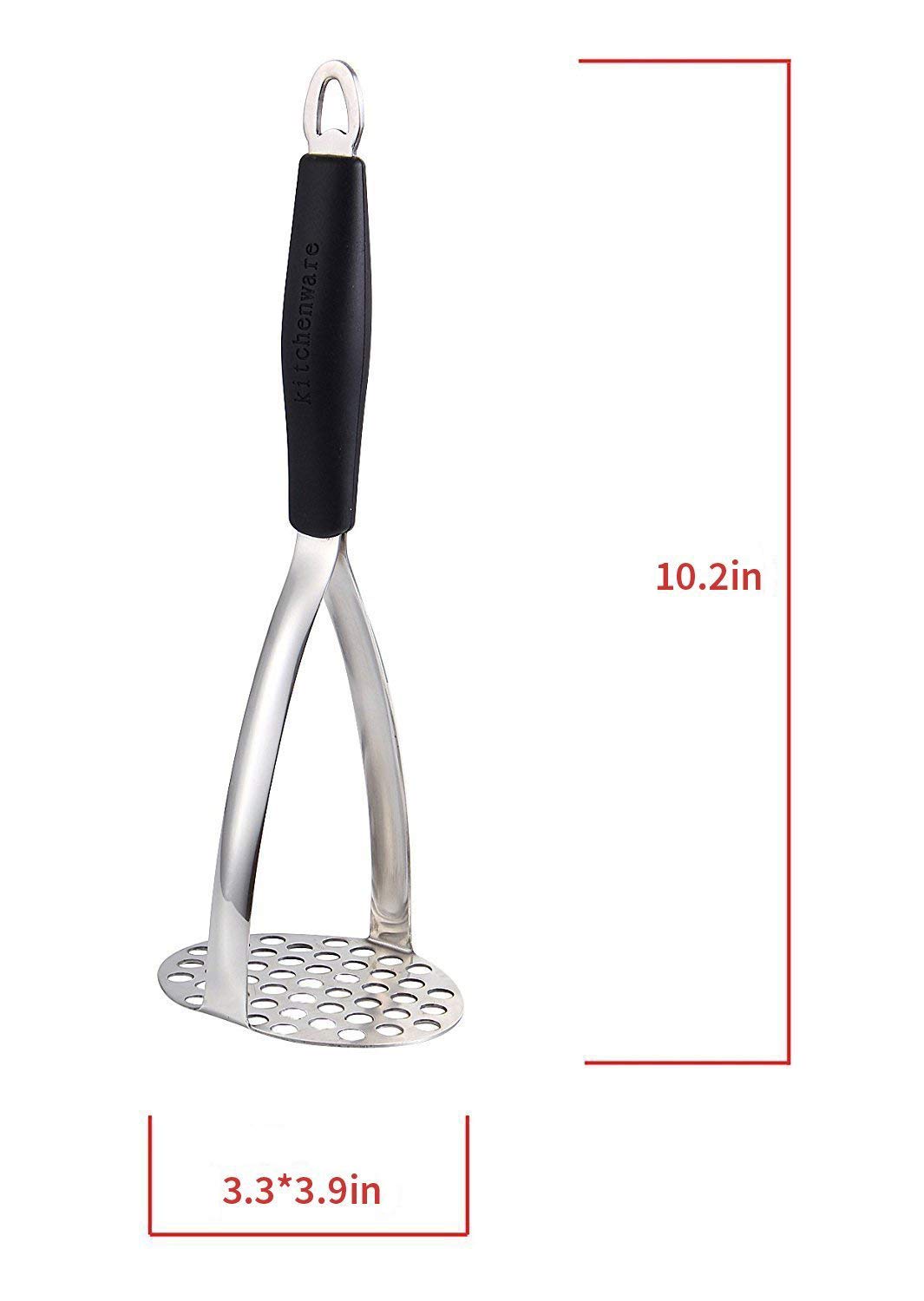 Joyoldelf Heavy Duty Stainless Steel Potato Masher, Professional Integrated Masher Kitchen Tool & Food Masher/Potato Smasher with Silicone Handle, Perfect for Bean, Vegetable, Fruits, Avocado, Meat