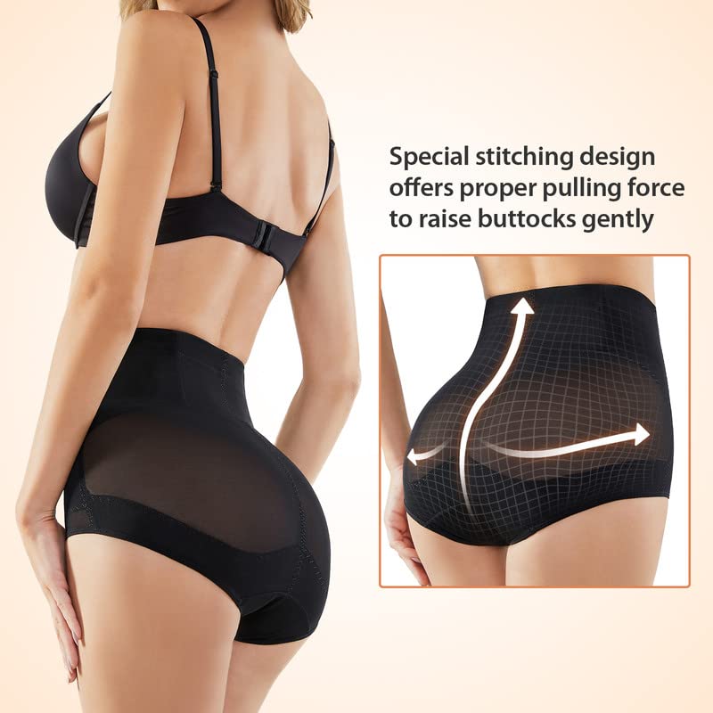 SIMIYA Women Tummy Control Knickers High Waisted Shapewear Slimming Underwear Comfort Body Shaper (M) Black