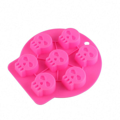 MoldFun 4pc/set Halloween Skull Bat Witch Ghost Shape Silicone Mold Tray for Chocolate Candy Gummy Ice Cube Jello Jelly Cake Mini Soap Wax Crayon Melt