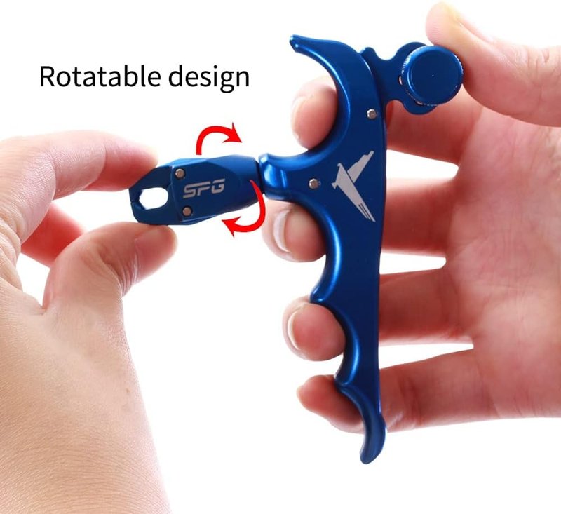 Archery Thumb Release Aid - 360° Rotatable Adjustable Bow Release for Youth & Adults | Automatic Trigger (Blue)