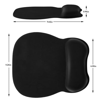 EooCoo Ergonomic Mouse Pad with Wrist Support, Mousepad with Memory Foam Wrist Rest and Non-Slip Base for Computer, Cafe, Home & Office, 9.64 x 8.26 in Office Desk Accessories