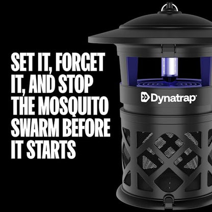DynaTrap DT2030SR Fly Traps Outdoor - Mosquito & Flying Insect Killer for 1 Acre – Kills Flies, Gnats, Wasps - Bug Zapper Alternative - Black