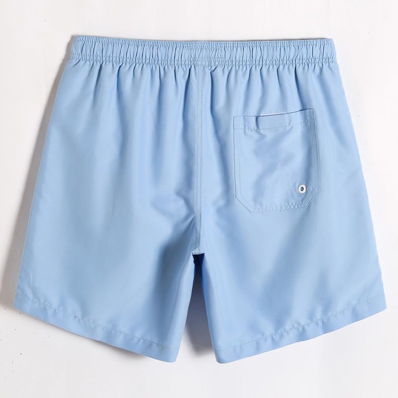 maamgic Mens Swim Trunks Quick Dry Swim Shorts with Mesh Lining Funny Swimwear Bathing Suits 7inch Solid Lake Blue Medium