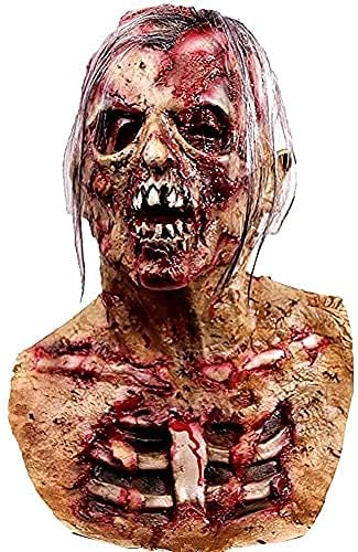 MOLEZU Scary Zombie Head Mask Vampire Mask for Adult Creepy Costume Horror Halloween Decoration Props, Latex Halloween Mask.