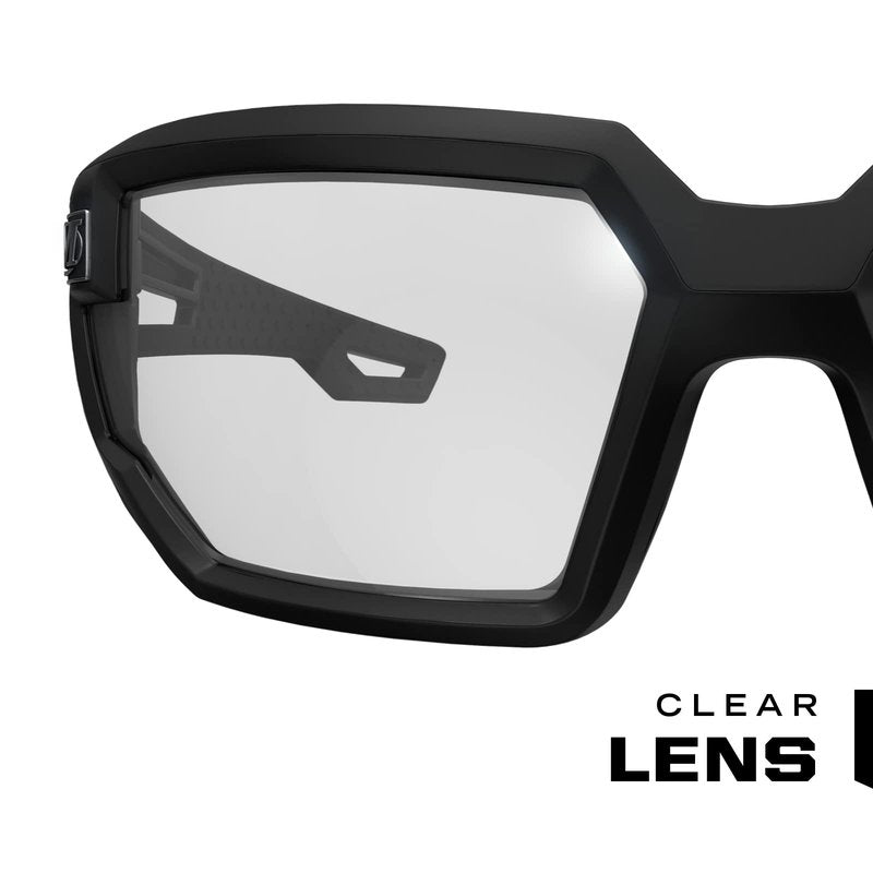 Mechanix Wear Type-X Clear Lens Safety Glasses - Anti-Fog Polycarbonate Industrial Safety Glasses - Ventilated Temples & Scratch-Resistant Lenses - Black Frame