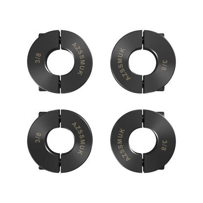 AZSSMUK Double Split Clamp-On Shaft Collars of Carbon Steel with Black Oxide Coating 3/8" Bore Set Screw,4-piece