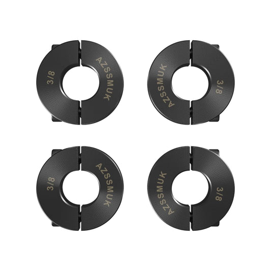 AZSSMUK Double Split Clamp-On Shaft Collars of Carbon Steel with Black Oxide Coating 3/8" Bore Set Screw,4-piece
