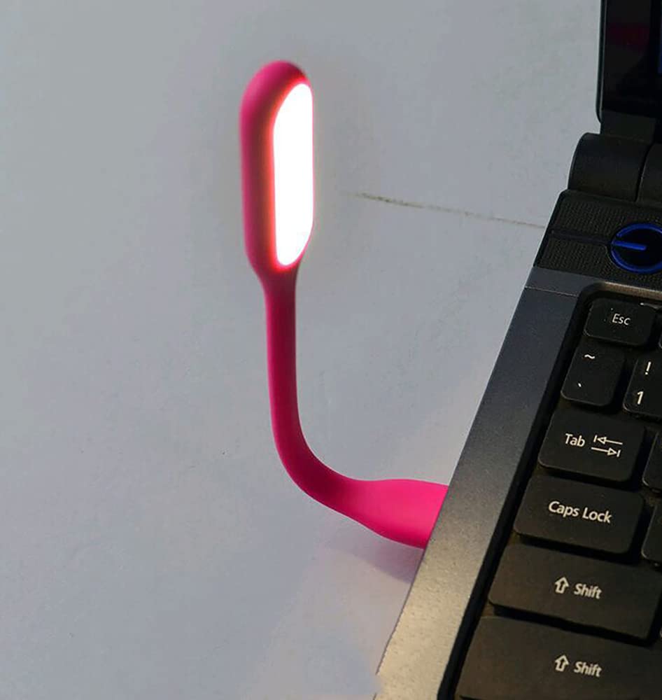 Mini Flexible Light, Portable USB Led Reading Night Lamp for PC Laptop Computer Notebook Power Bank - 2 Pack (Black)