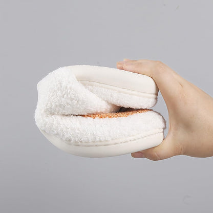 HIPINISS Halloween Pumpkin Slippers for Women Men Halloween Spooky Lantern Pumpkin Plush Warm Slippers Indoor Outdoor Memory Foam House Home Winter Shoes,Pumpkin White 43-44