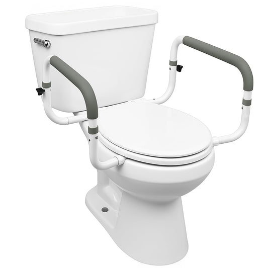 Carex Toilet Safety Frame - Toilet Safety Rails With Adjustable Width - Toilet Rails For Elderly, Handicap, Home Health Care Equipment After Surgery, Supports 300lbs