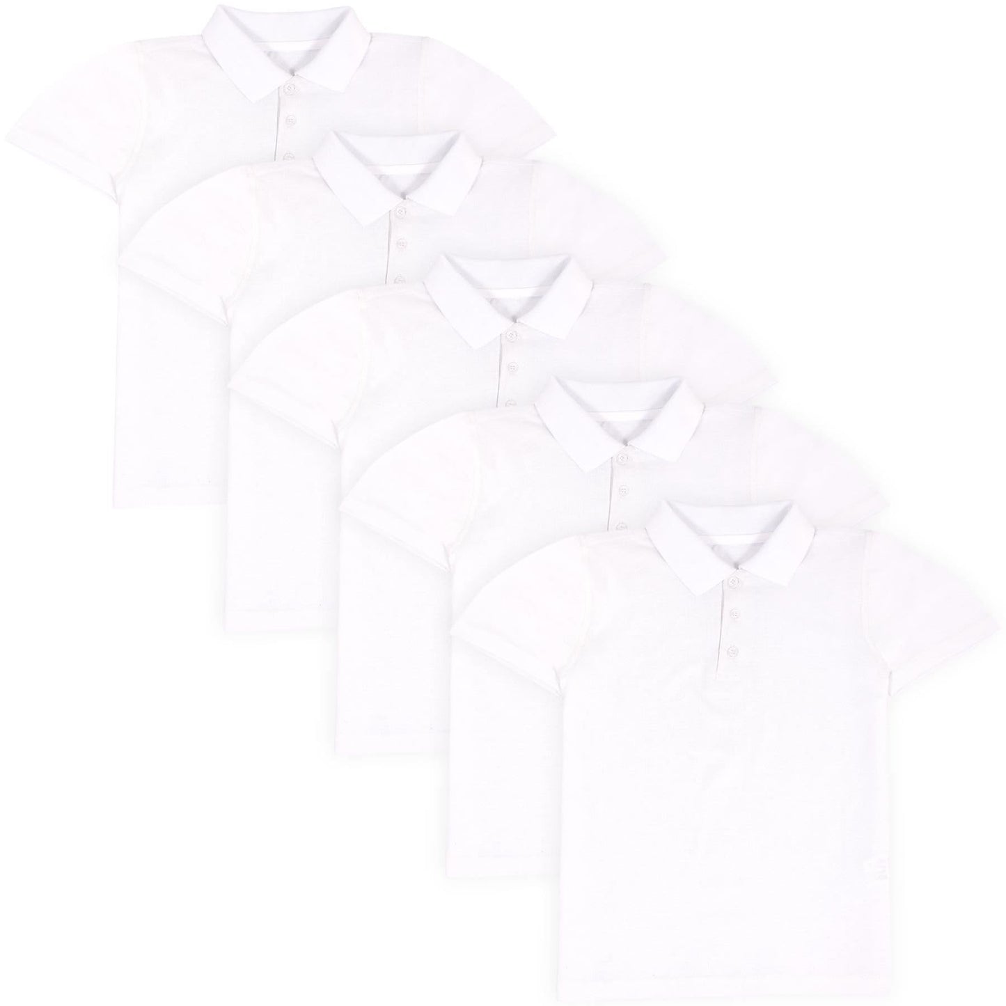 A2Z 4 Kids Boys Polo T Shirts Plain Summer Tank Top - PL Polo T Shirt White 5 Pack 11-12