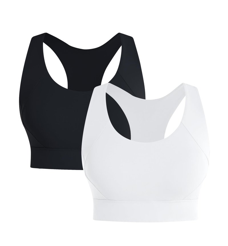 2 Pack Racerback Sports Bras for Women Medium Support Padded Workout Yoga Top Sports Wireless Bra