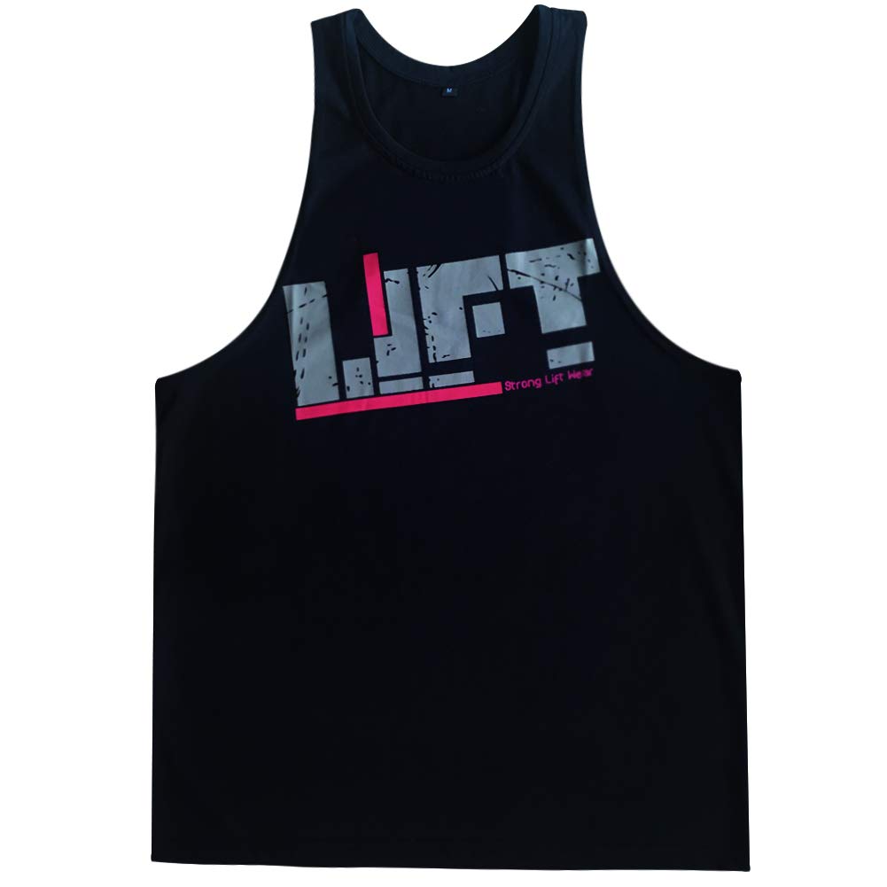 GZXISI Men's Gym Bodybuilding Stringer Tank Top Workout Muscle Cut Shirt Fitness Sleeveless Vest (Black, XX-Large)