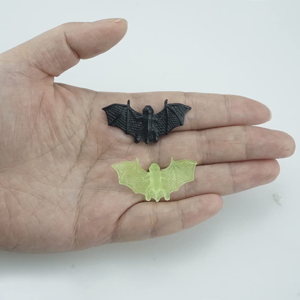 FAZHBARY 40 Counts Mini 3D Bats Halloween Decoration Bat Plastic Toy Party Favor Artificial Bats for Crafts Creepy Scary Prank Toys