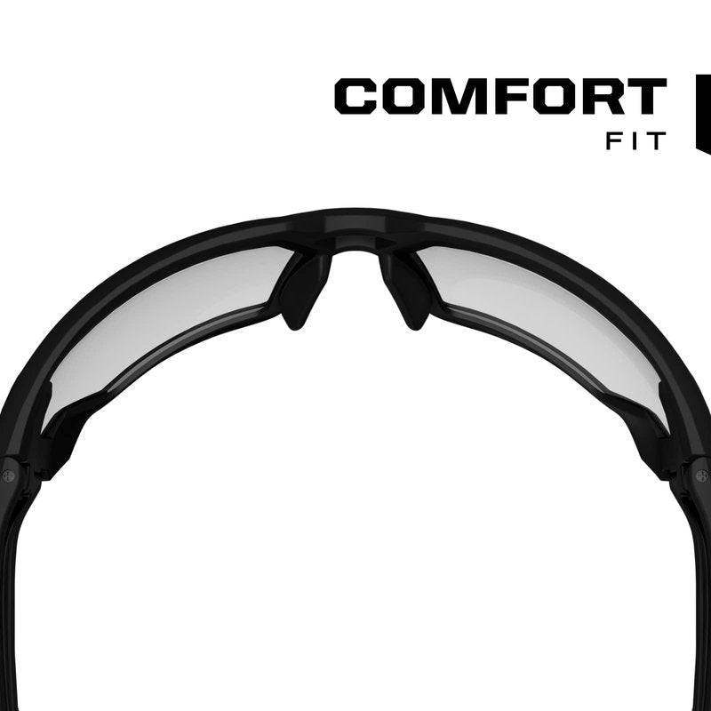 Mechanix Wear Type-X Clear Lens Safety Glasses - Anti-Fog Polycarbonate Industrial Safety Glasses - Ventilated Temples & Scratch-Resistant Lenses - Black Frame