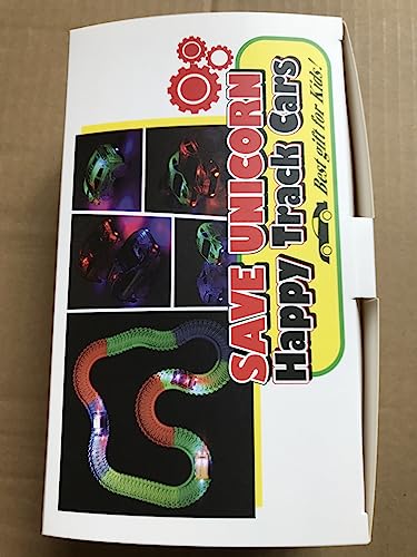 Car Tracks Replacement, Glow in The Dark Toy Cars With 5 Flashing LED Lights, Racing Accessories Compatible With Most Tracks for Kids Boys and Girls (4 Pack)