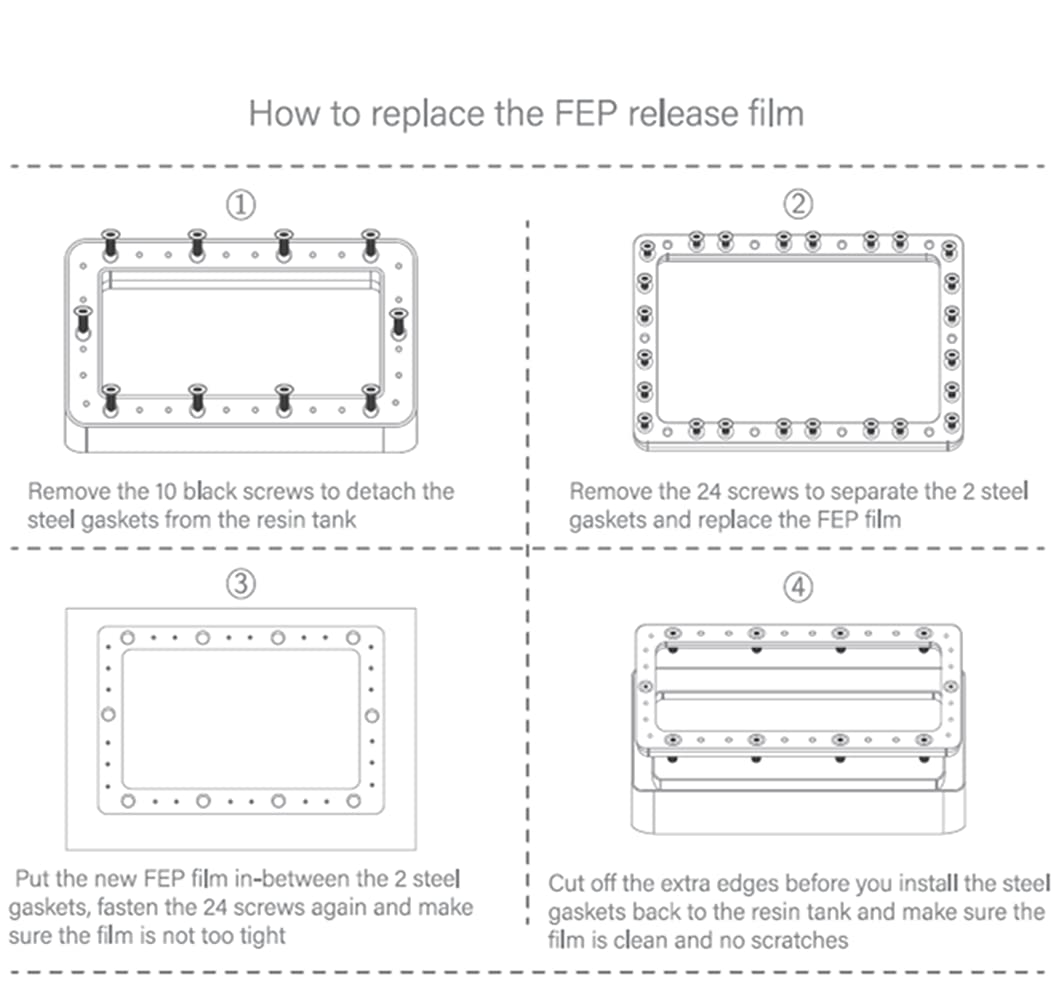 KOYOFEI 6 PCS FEP Film 3D Printer Accessories, FEP Film for ELEGOO Mars 2, Mars 2 Pro, Mars 3, Mars 3 Pro, Mars 4 DLP, Photon Mono, Mono 4K, Halot One, LD-002 LCD Resin 3D Printer 200 x 140 x 0.15mm