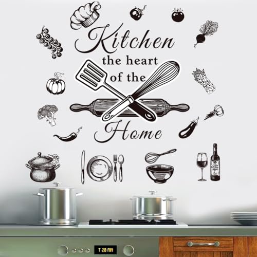 Wall Stickers Kitchen Quotes Wall Decals Wall Art Decals for Kitchen Dining Room Restaurant Vinyl Wall Sticker Peel and Stick Wall Decoration
