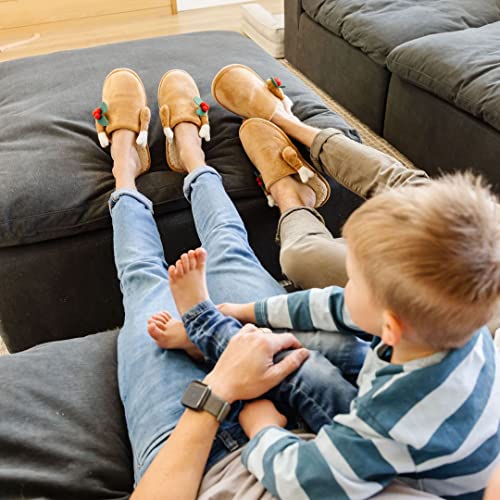 Dearfoams Unisex Women's Funny Ugly Christmas Sweater Reindeer Holiday Scuff Slipper, Men's Turkey, Large