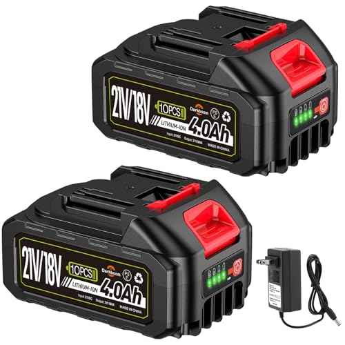 2 pcs Batteries Replacement for Makita, 4.0Ah 4000mAh battery for 18V 20V 21V power tools with a Battery Charger, Battery Compatible with Makita 18V tools,Leaf Blower,weed wacker,Chainsaw,Power washer