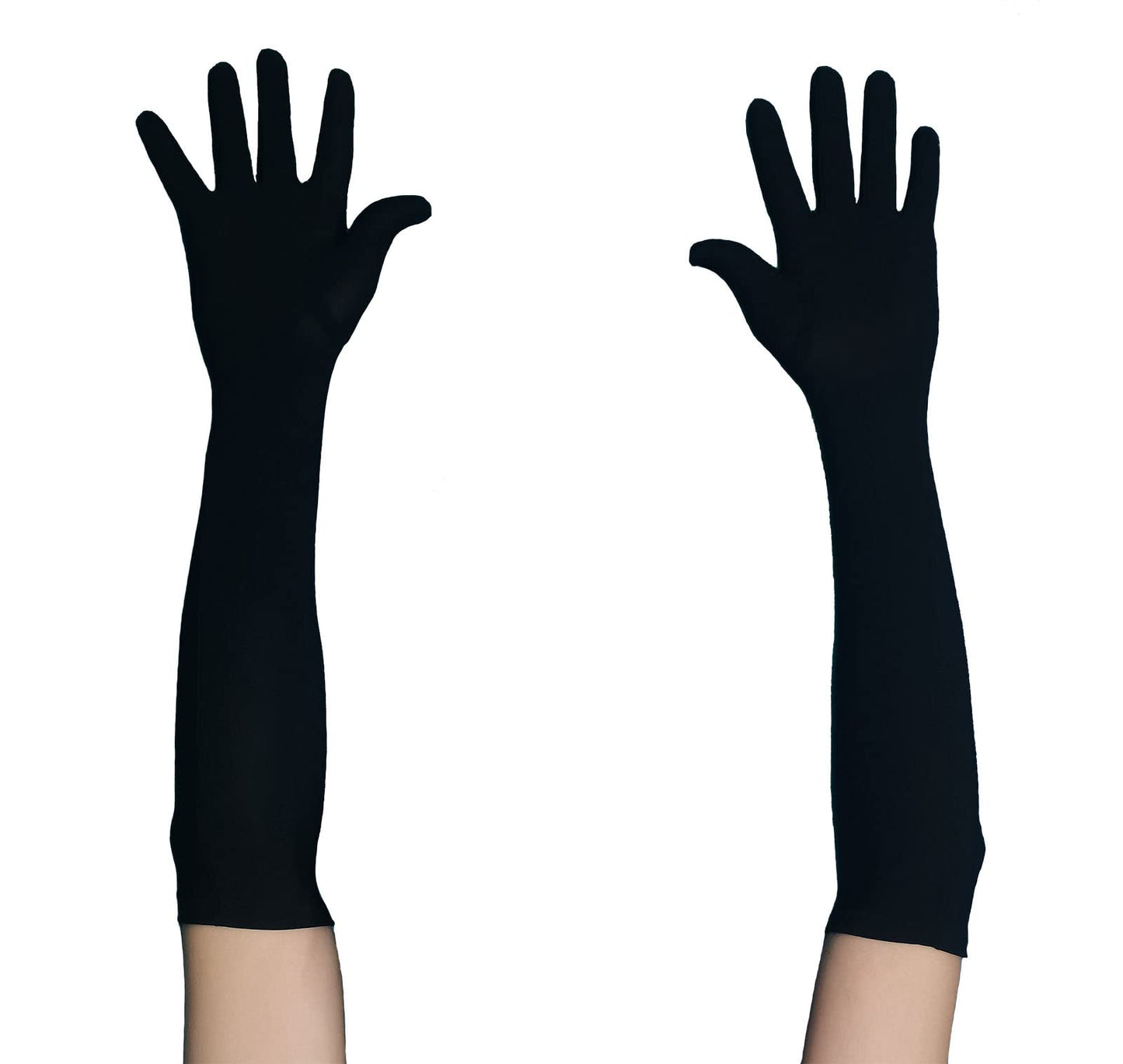 JOMOCARE Cosplay Gloves Long Tight Strech Gloves for Cosplay Costume Green Screen (Black)