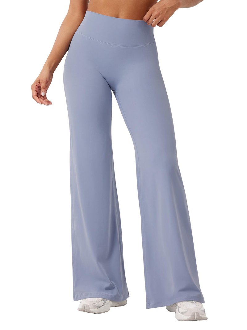 YEOREO Workout Leggings Womens No Front Seam Straight Leggings 31.5" High Waist Buttery Eddiy Gym Yoga Pants Granite Blue XL