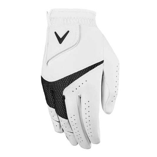 Callaway Golf Women's Weather Spann Premium Synthetic Golf Glove (White, 2-Pack, Large, New Model , Standard, Worn on Left Hand)