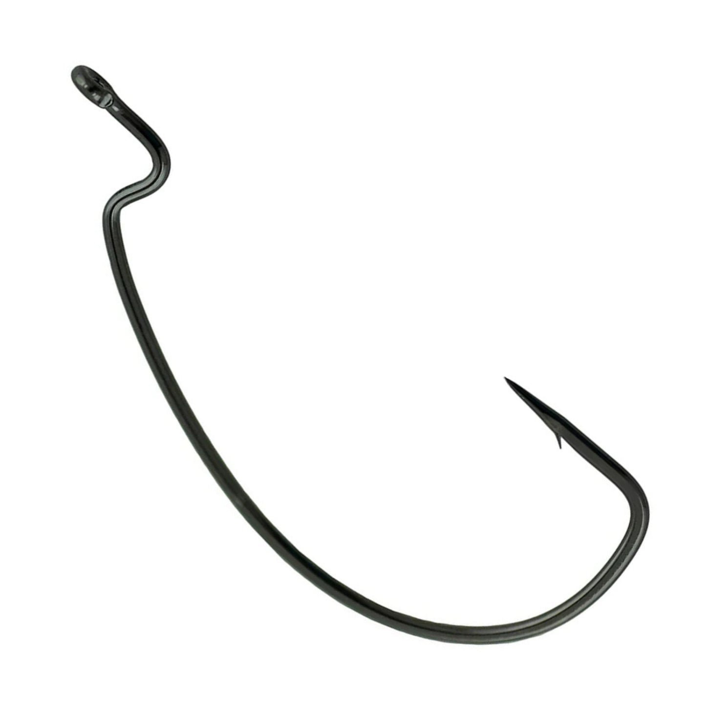 Reaction Tackle Offset EWG Worm Hooks - Super Strong Wide Gap Texas Rig Hooks for Soft Plastic Baits - High Carbon Steel Bass Fishing Hooks - Heavy Cover #3/0 (25-Pack)
