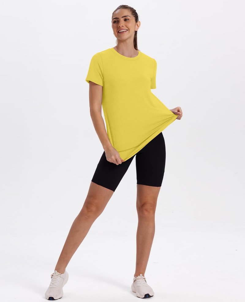Short Sleeve Shirts for Women Workout Pilates Outfits Tennis Summer Tops 2026 Beach Vacation Clothes Blue M