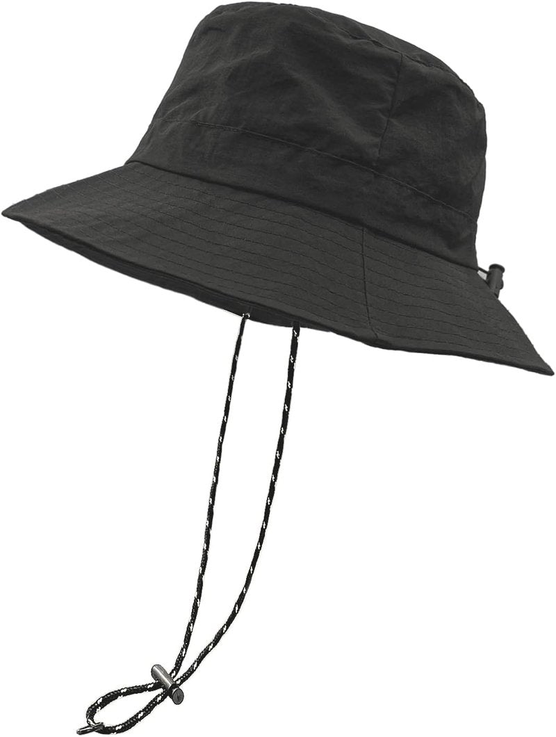 Waterproof Bucket Rain Hat - Quick Dry Packable Boonie Hat with UV Protection | Adjustable Chin Strap