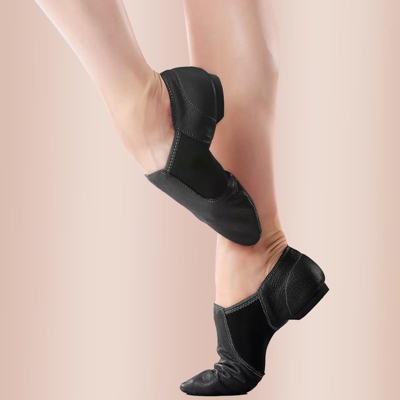 Prcfurdcge Jazz Shoes for Women Men PU Leather Unisex Slip-On Dance Shoes Black 10M