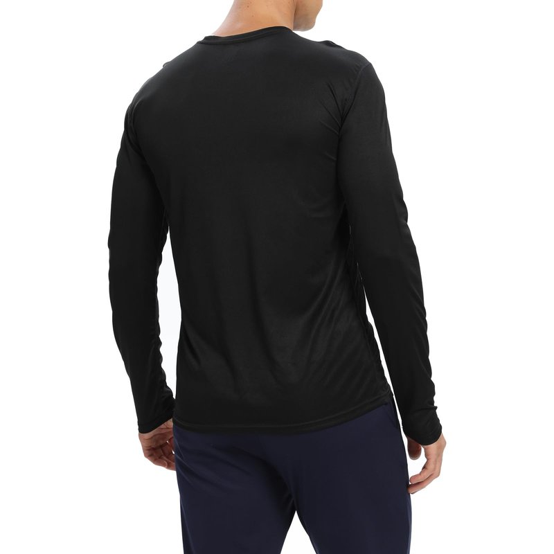 Mens Long Sleeve T Shirts 6 Pack,Tee Shirts for Men Workout Gym Athletic Sun Protection Performance Running Shirts(L)