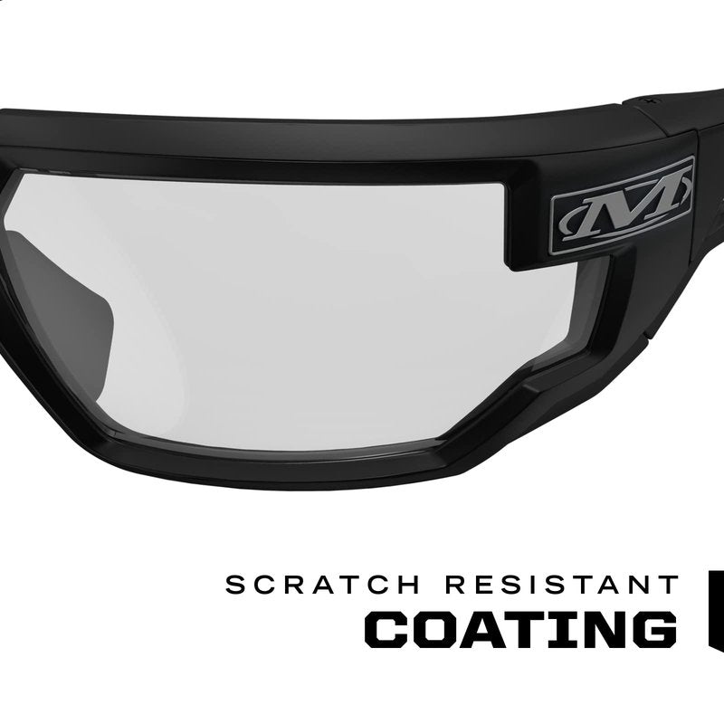 Mechanix Wear Type-X Clear Lens Safety Glasses - Anti-Fog Polycarbonate Industrial Safety Glasses - Ventilated Temples & Scratch-Resistant Lenses - Black Frame